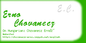 erno chovanecz business card